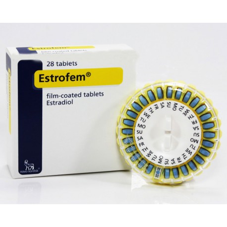 Estrofem (Estradiol) 2 mg, 28 film-coated tablets. Produced by Novo Nordisk, Denmark