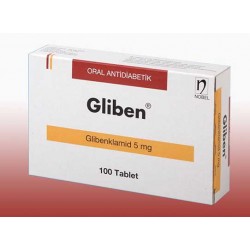 Gliben glibenclamide (Glyburide,Diabeta,Glycron, Glynase) 5 Mg 100 Tablets